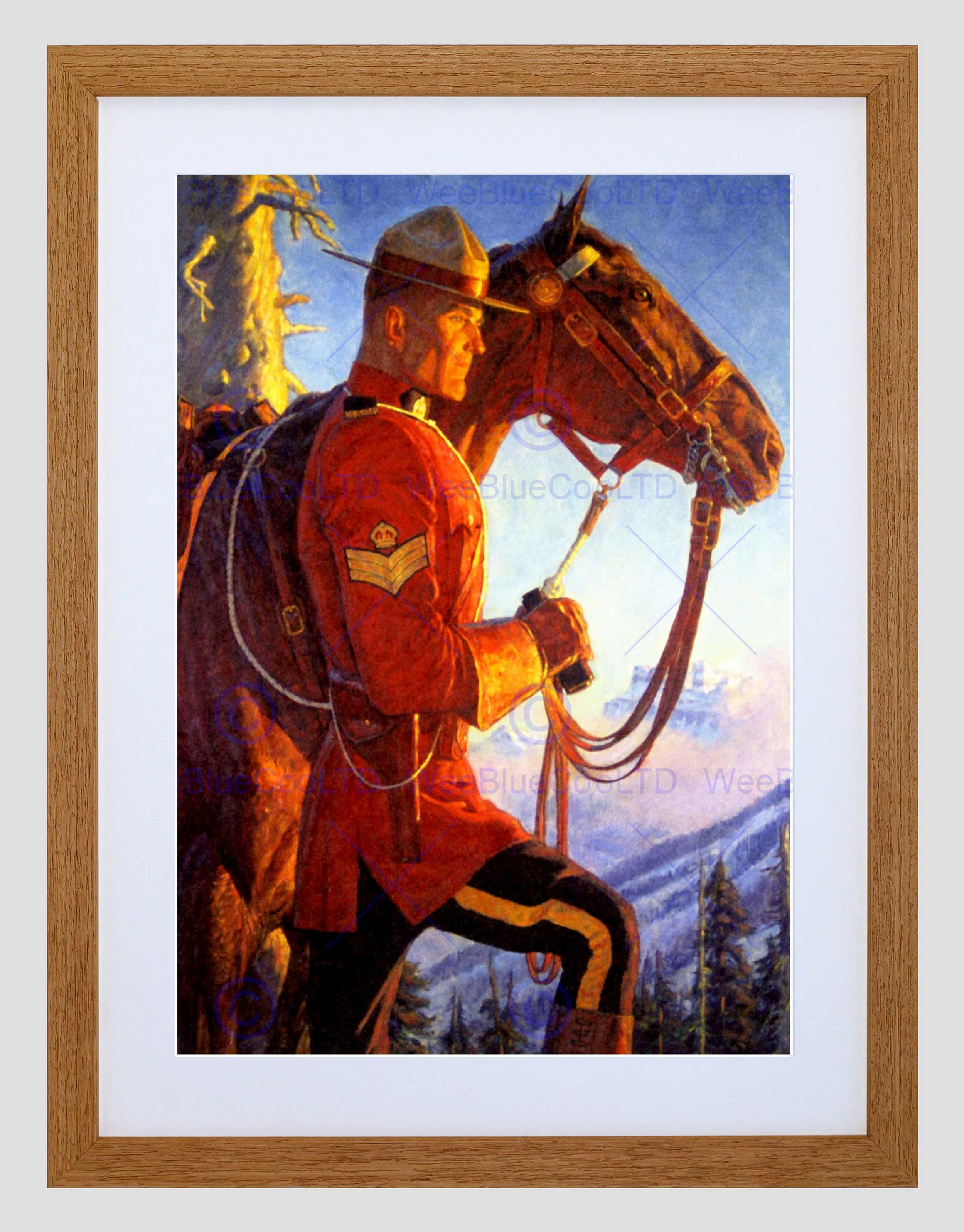 2500x3195 Painting Mounted Police Mountie Mounty Horse Canada Framed Art - Police Painting