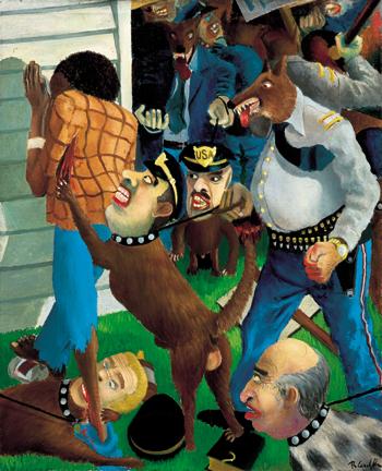 350x432 Robert Cenedella On Twitter @tpm Painting By Robert Cenedella - Police Painting