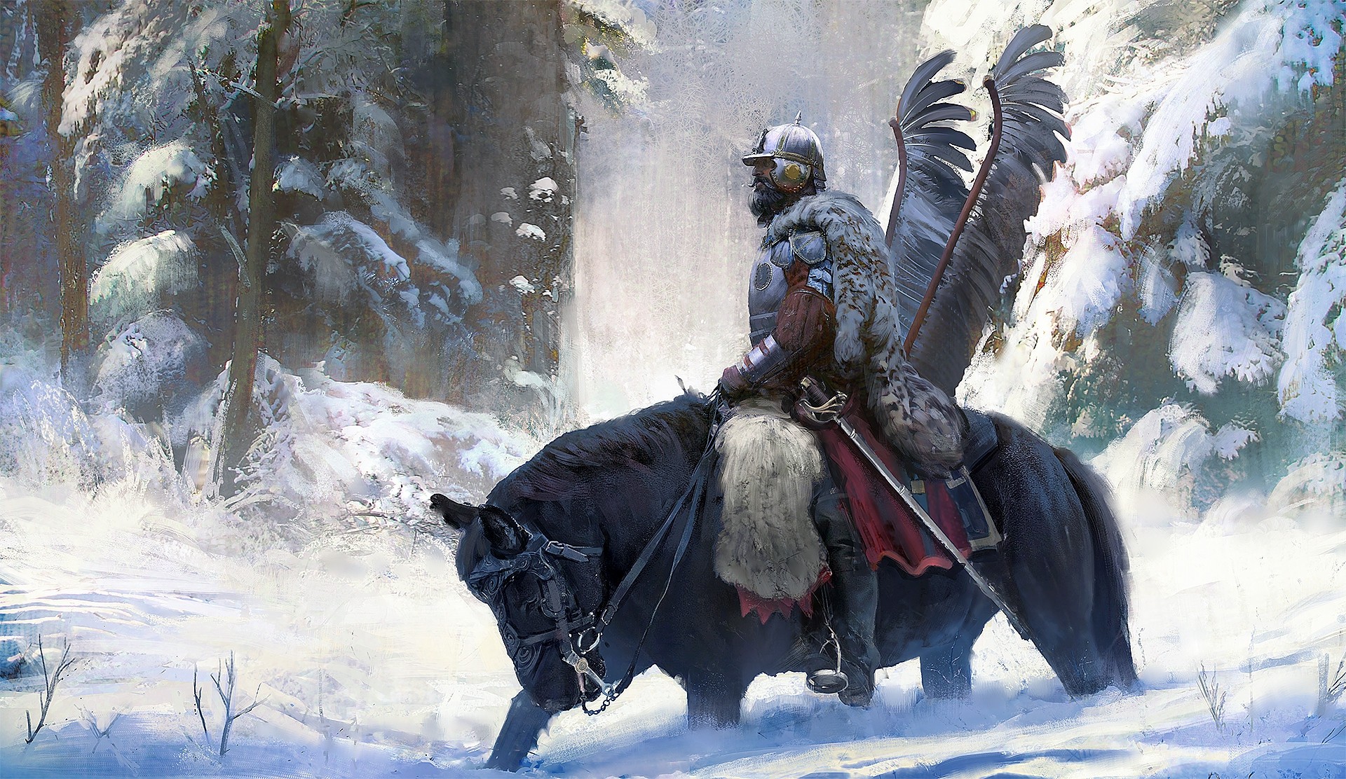 1920x1112 Winged Hussar, - Polish Hussar Painting