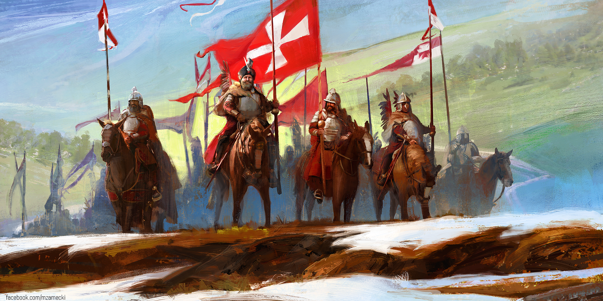 1920x959 I Am Polish Concept Artist And This Is My Painting Tribute To One - Polish Hussar Painting