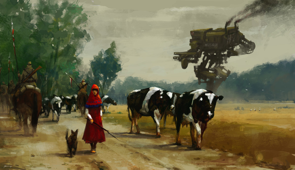 1200x691 A Polish Painter Combined Rural Landscapes With Giant Robots - Polish Painting