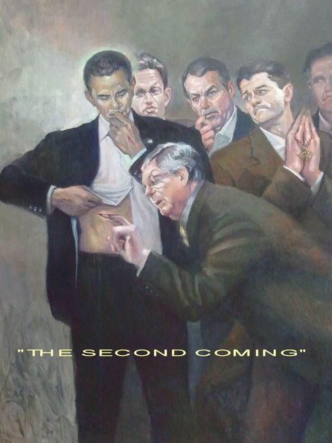 480x640 Ron Anderson Artwork The Second Coming Original Painting Oil - Political Painting