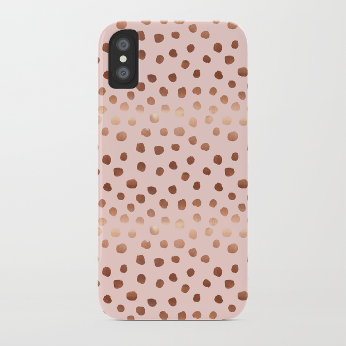 700x700 Rose Gold Pastel Pink Polka Dot Painted Metallic Pattern Basic - Polka Dot Painting