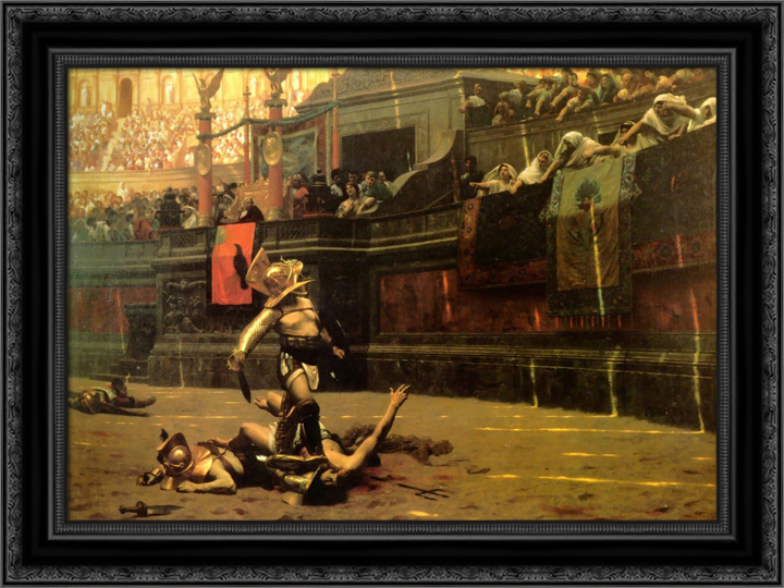 720x540 Pollice Verso 24x19 Black Ornate Wood Framed Canvas Art By Gerome - Pollice Verso Painting