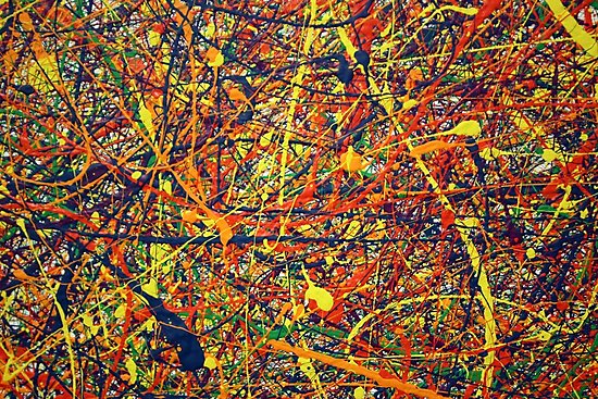 550x367 Abstract Jackson Pollock Painting Original Art Titled Vivid - Pollock Painting