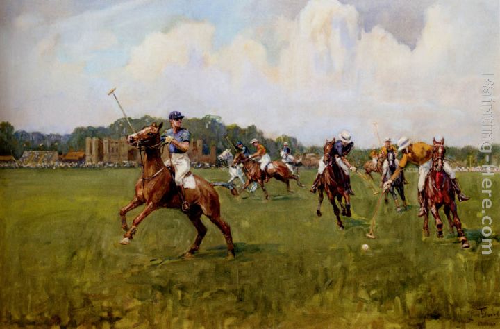 720x474 Lionel Edwards Playing Polo At Cowdray Park, West Sussex Painting - Polo Painting