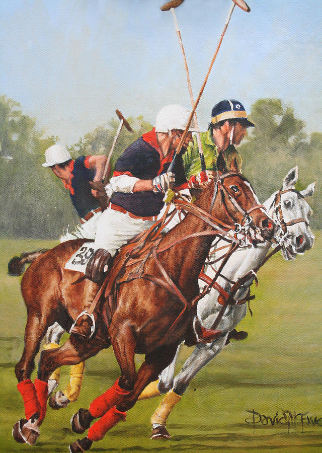 640x900 Polo 11 Painting By David Mcewen - Polo Painting