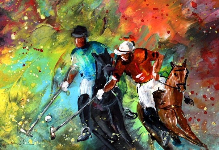 709x487 Polo Paintings - Polo Painting