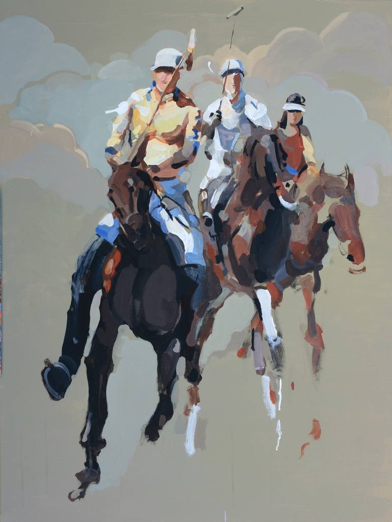 770x1026 Saatchi Art Sunday Polo Painting By Sherry Xiaohong Chen - Polo Painting