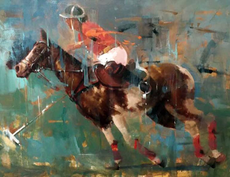770x594 Saatchi Art Polo Painting By Mostafa Keyhani - Polo Painting