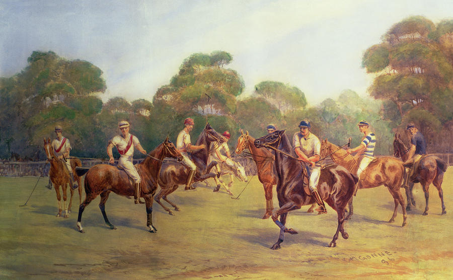 900x556 The Polo Match Painting By C M Gonne - Polo Painting