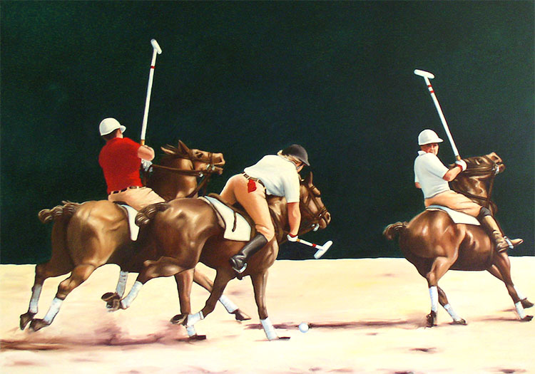 750x525 For Sale Magnificent Polo Painting - Polo Painting