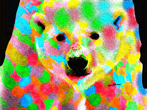 300x225 Polychromatic Polar Bear Painting By Anthony Caruso - Polychromatic Painting