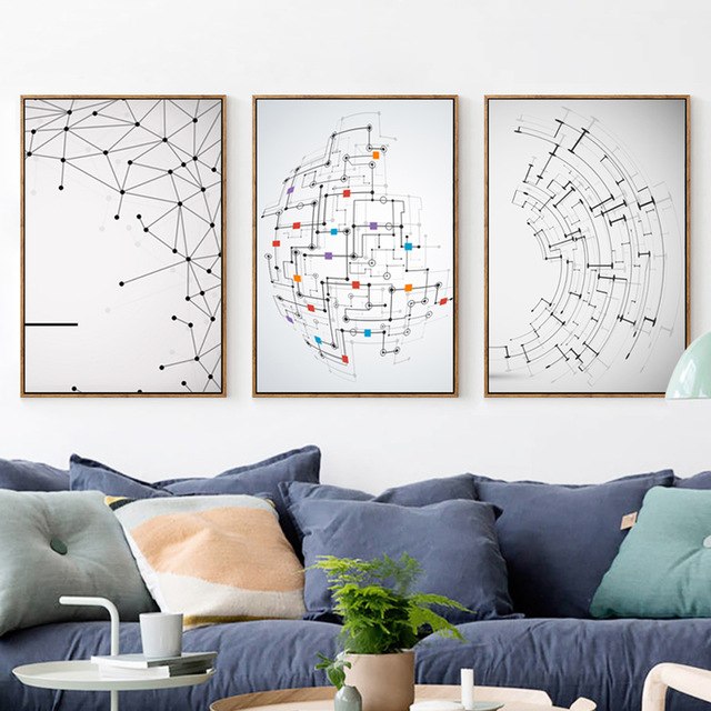 640x640 Elegant Poetry Modern Abstract Polygon Straight Line And Point 3d - Polygon Painting