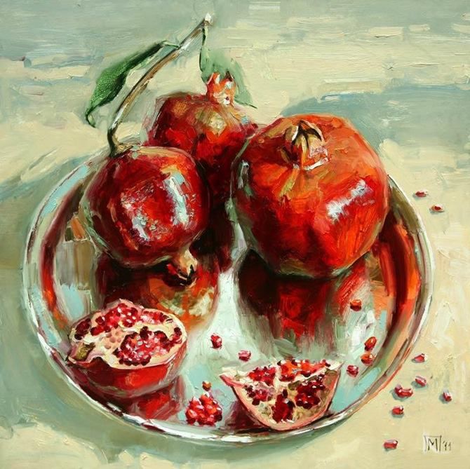 670x669 Maria Pavlova (Rusia) - Pomegranate Painting