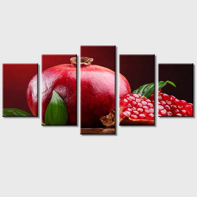 640x640 Poster Frame Living Room Wall Art Pictures Hd Printed 5 Panel - Pomegranate Painting