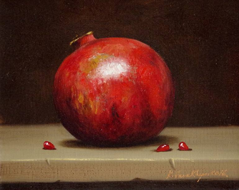 770x613 Saatchirt Pomegranate, Original Oil Painting, Realism, One - Pomegranate Painting