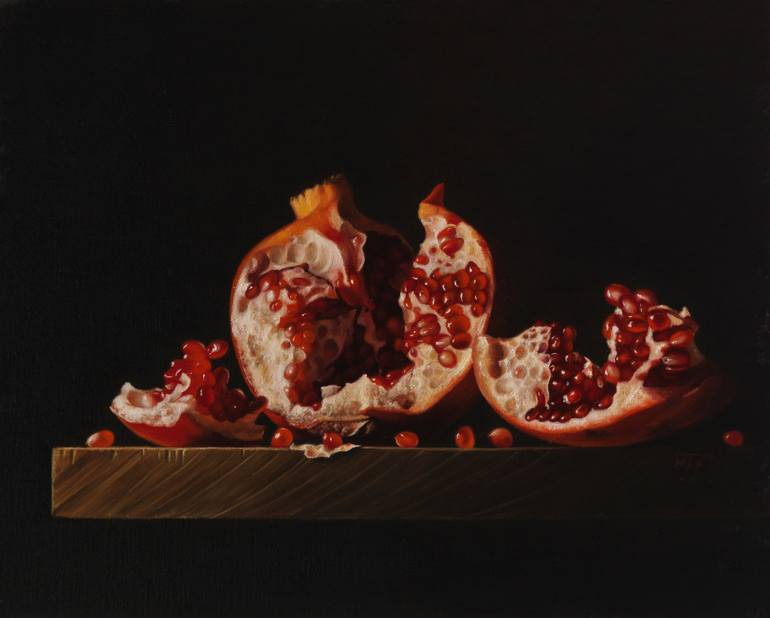 770x618 Saatchi Art Pomegranate Painting By Peter Thomas Foster - Pomegranate Painting