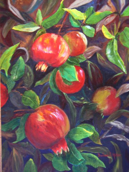 450x600 Pomegranate Tree - Pomegranate Tree Painting