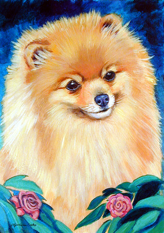 635x900 Garden Bud - Pomeranian Painting
