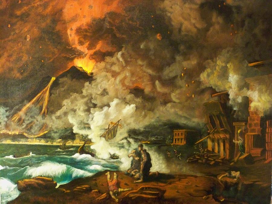 900x675 Destruction Of Pompeii Painting By Ricardo Santos Alfonso - Pompeii Painting