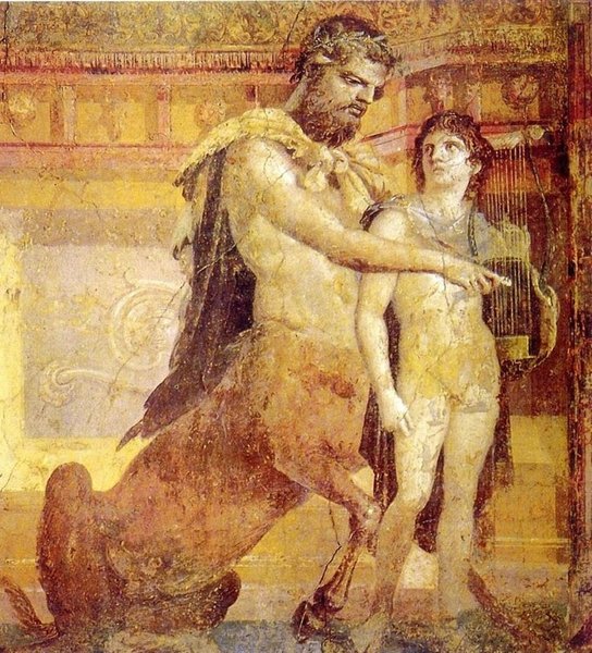 544x600 Painting Of Pompeii. Quiron And Achilles. 70x63cm - Pompeii Painting
