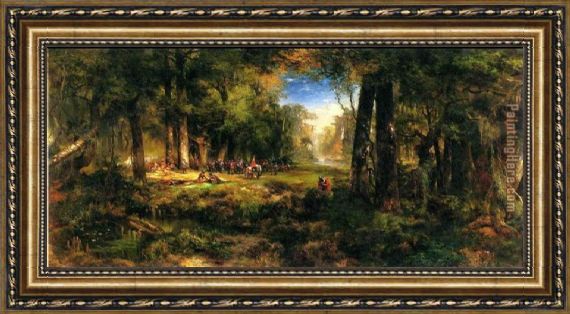 570x314 Thomas Moran Ponce De Leon In Florida Framed Painting For Sale - Ponce De Leon Painting