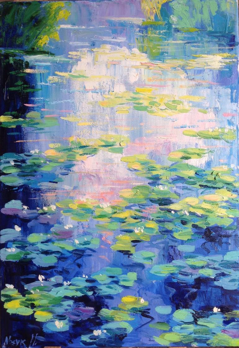 770x1118 Saatchi Art Early Morning Over The Waterlily Pond Painting By - Pond Painting