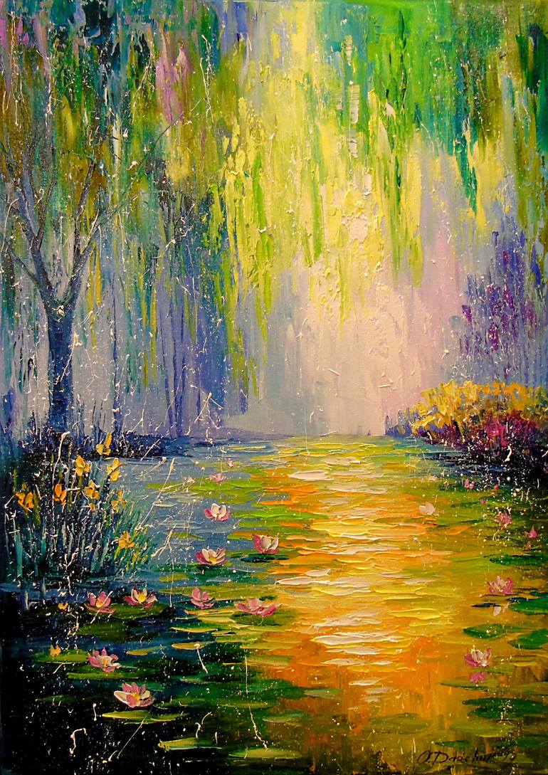 770x1089 Saatchi Art Fabulous Pond Painting By Olha Darchuk - Pond Painting