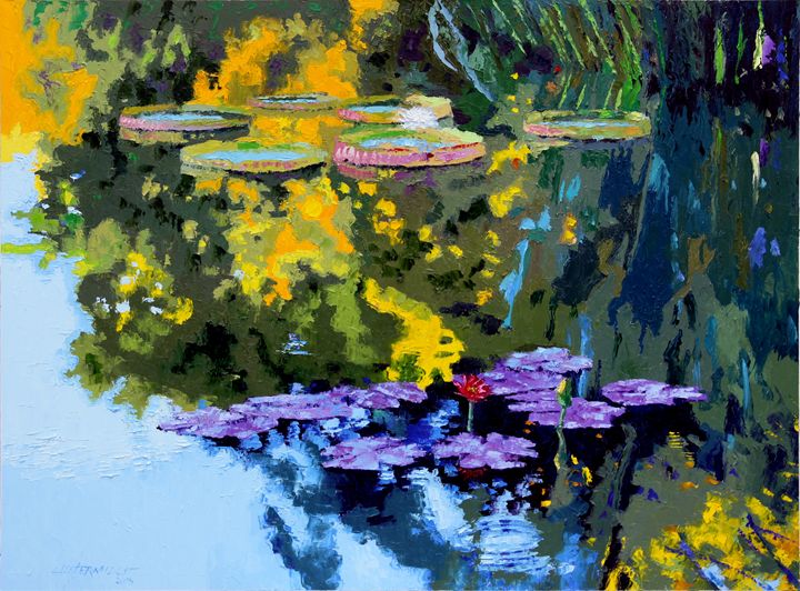 720x532 Autumn Reflections On The Pond - Pond Painting