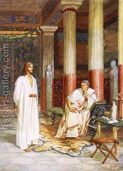 433x600 Jesus Being Interviewed Privately By Pontius Pilate William - Pontius Pilate Painting