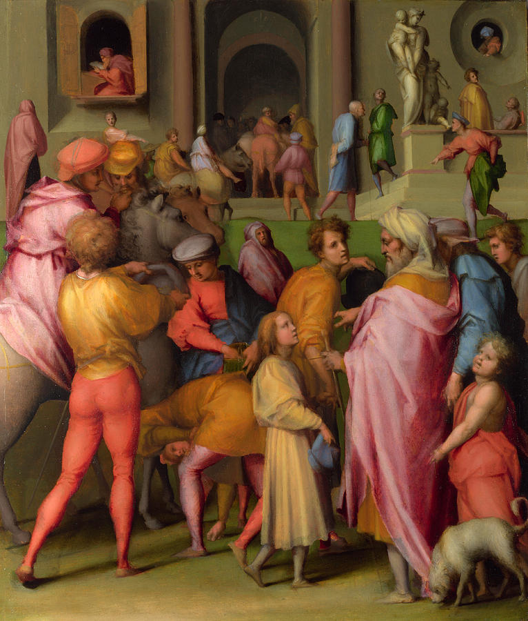 766x900 Joseph Sold To Potiphar Painting By Pontormo - Pontormo Painting