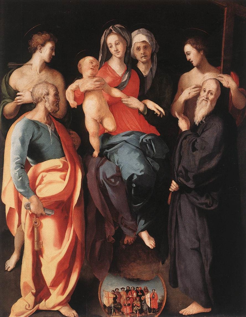 813x1050 Madonna And Child With Saint Anna And Four Saints Pontormo - Pontormo Painting