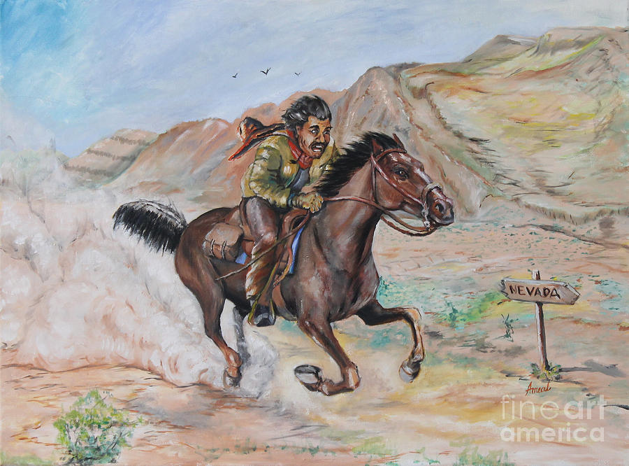 900x666 Pony Express Painting By George Ameal Wilson - Pony Express Painting