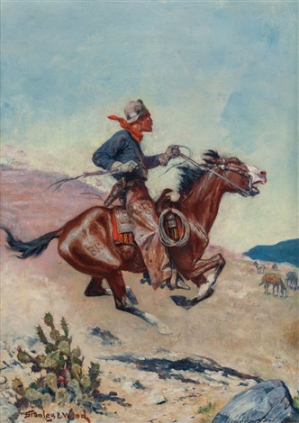 332x470 Pony Express Rider By Stanley L. Wood On Artnet - Pony Express Painting