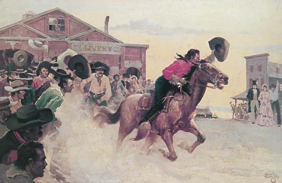 550x358 Pony Express - Pony Express Painting