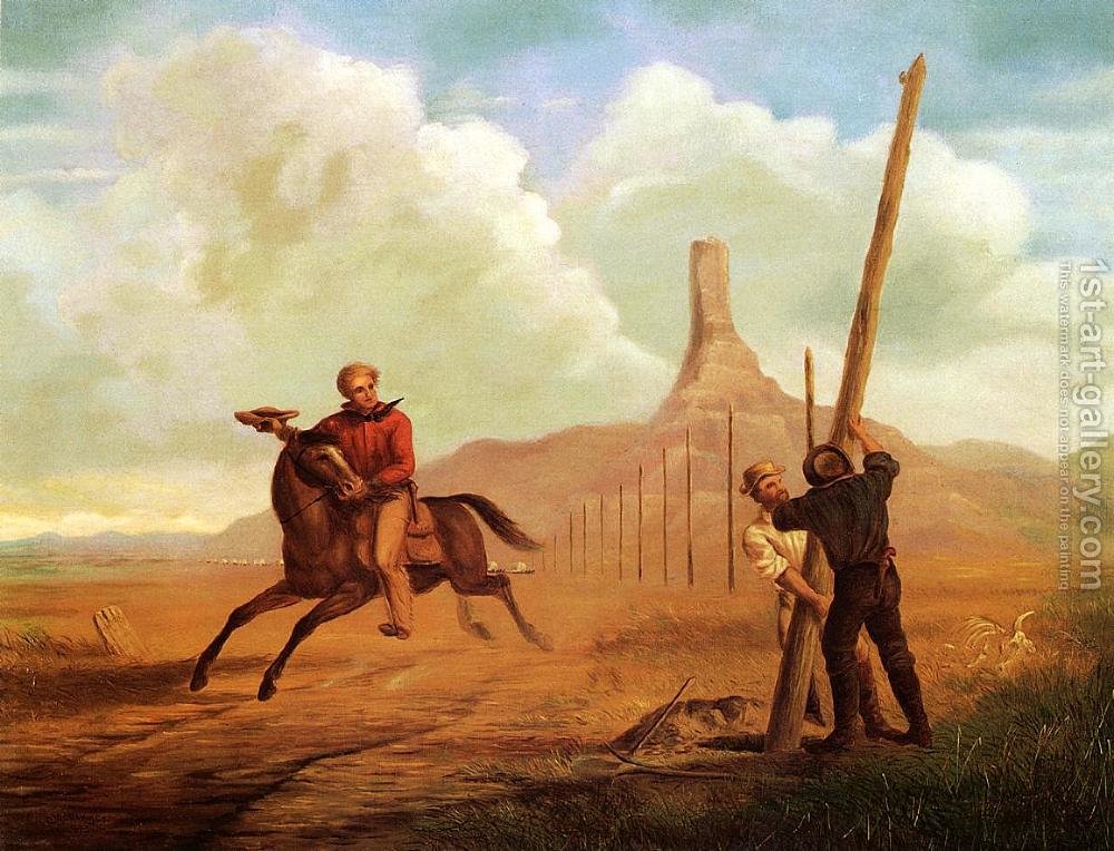 1000x764 The Last Ride Of The Pony Express Of 1861 George Martin Ottinger - Pony Express Painting