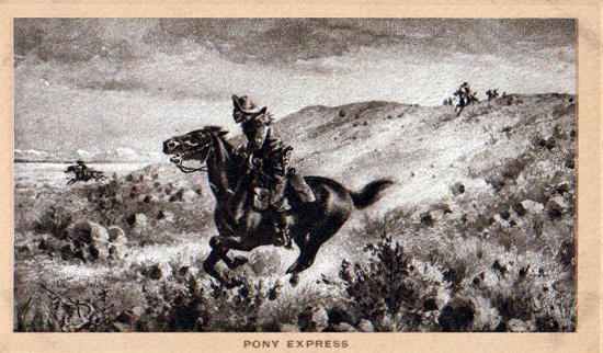 550x322 The Oregon Trail Iii, Wyoming Tales And Trails - Pony Express Painting