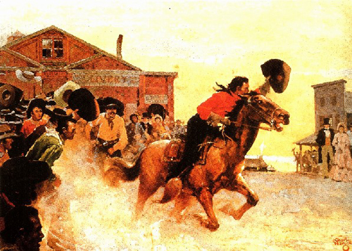 500x357 First Ride Of The Pony Express The Rv Tripper - Pony Express Painting