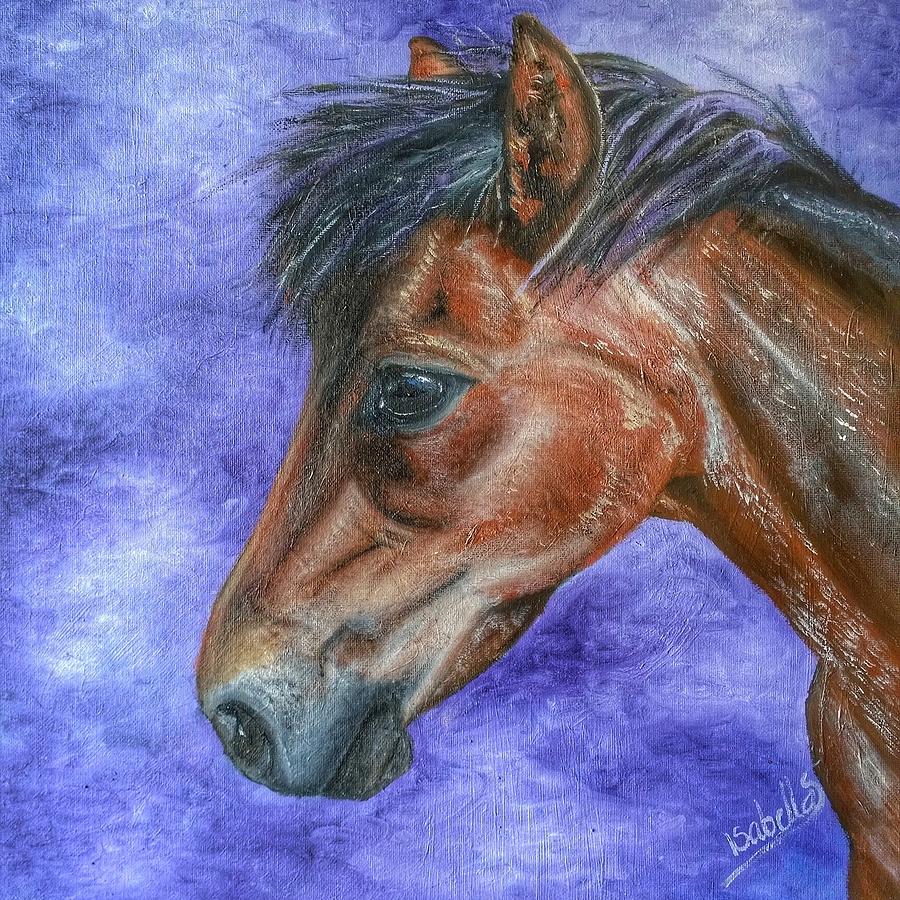 900x900 Portrait Of A Pony Painting By Isabella Shores - Pony Painting