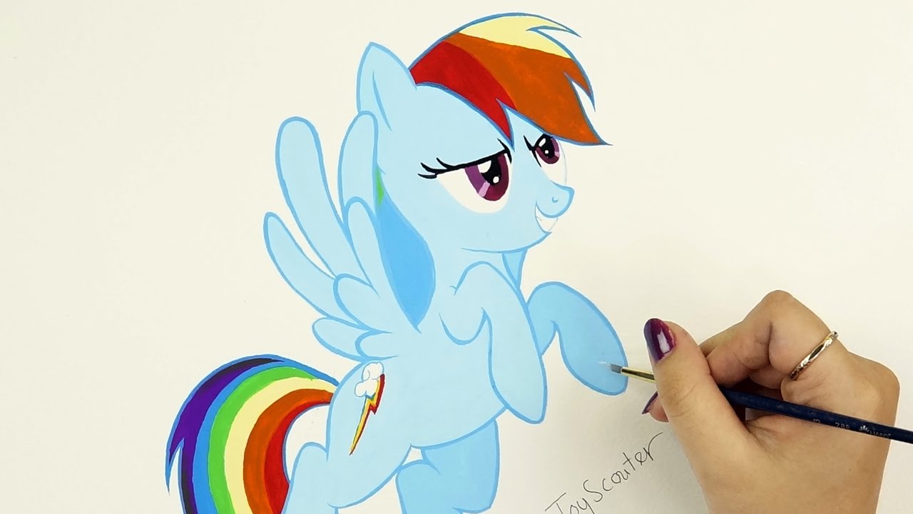 1280x720 Rainbow Dash Speed Drawing - Pony Painting