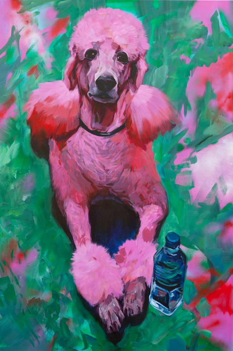 770x1157 Saatchi Art Pink Poodle Painting By Robert Rost - Poodle Painting