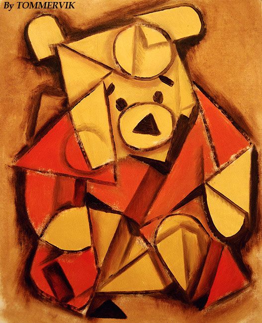 527x650 Cubist Inspired Pooh Bear Choose A Master Artist Style - Pooh Bear Painting