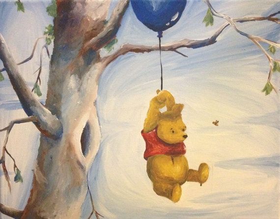 Disney's Winnie The Pooh Acrylic Painting 11x14in Acrylics - Pooh Bear...