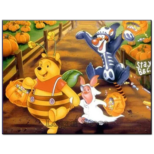 640x640 5d Diamond Painting Winnie The Pooh And Friends Trick Or Treat Hallowe - Pooh Painting