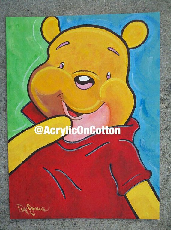 570x765 Winnie The Pooh Acrylic Painting By Acryliconcotton On Etsy - Pooh Painting