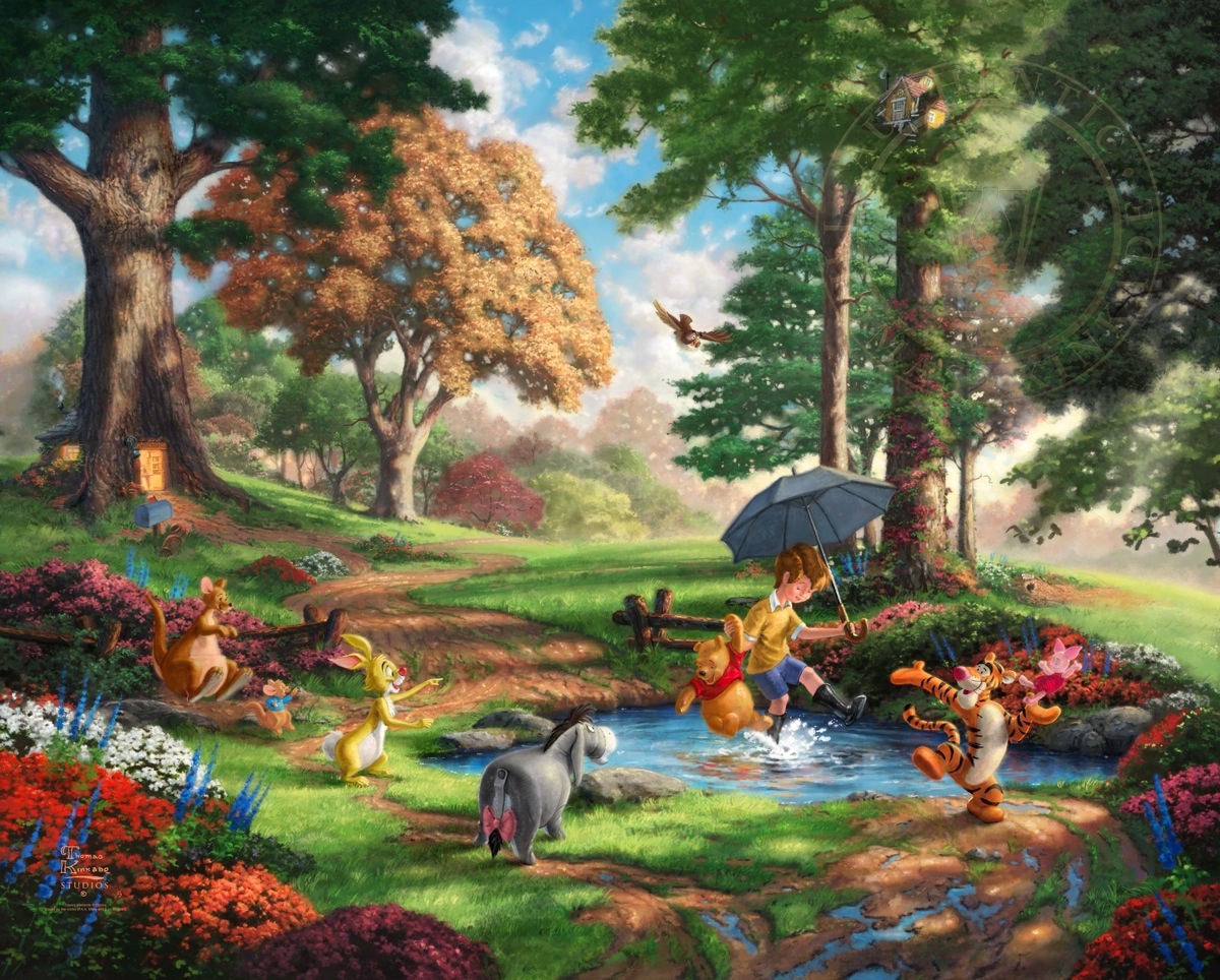 1200x964 Winnie The Pooh I Limited Edition Art The Thomas Kinkade Company - Pooh Painting