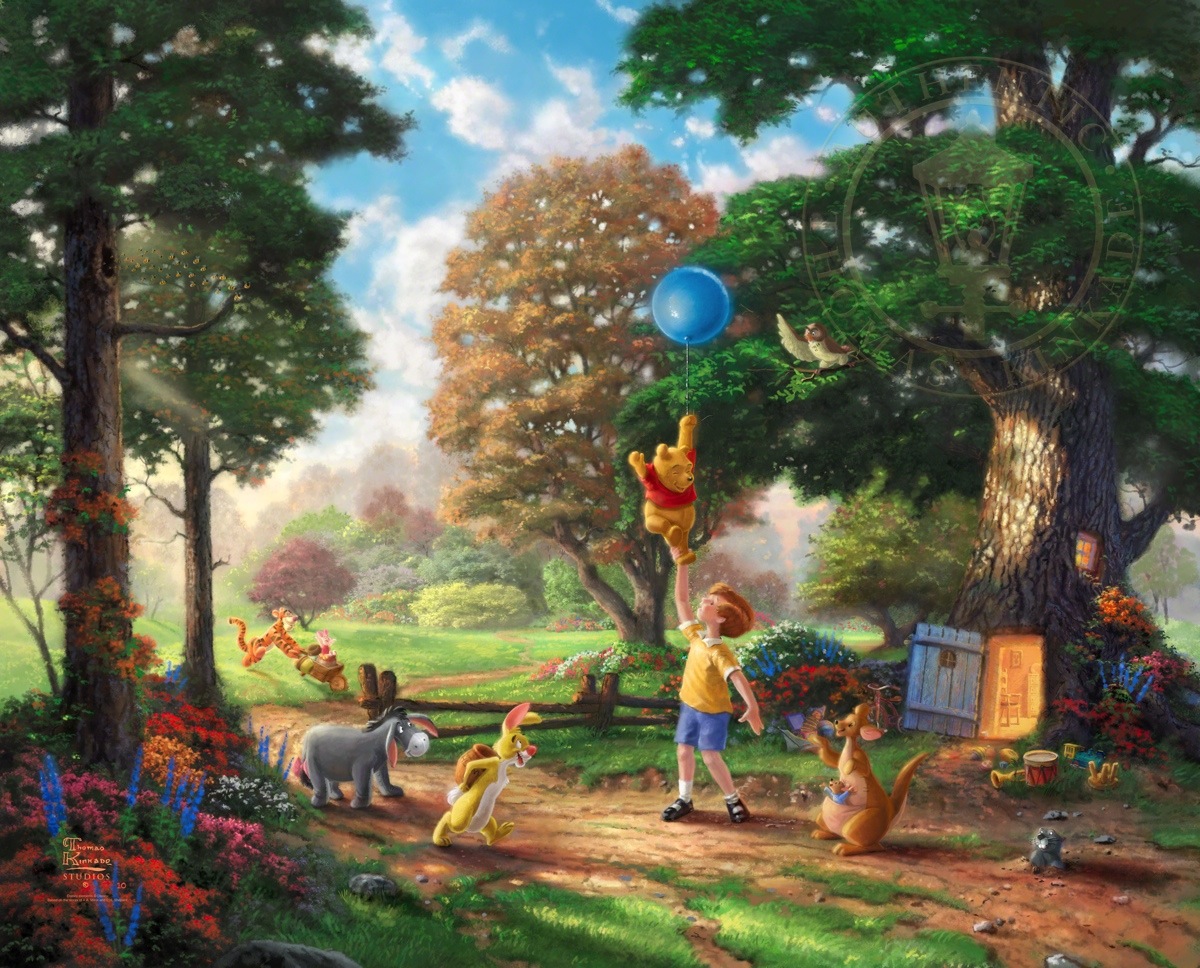 1200x968 Winnie The Pooh Ii Limited Edition Art The Thomas Kinkade Company - Pooh Painting