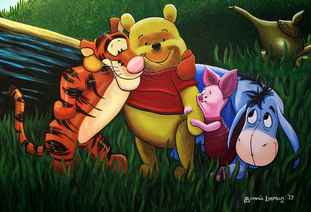 1024x699 Winnie The Pooh Mural Painting By Bonniemarie - Pooh Painting