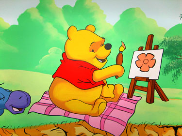 375x281 Winnie The Pooh Mural 4 - Pooh Painting
